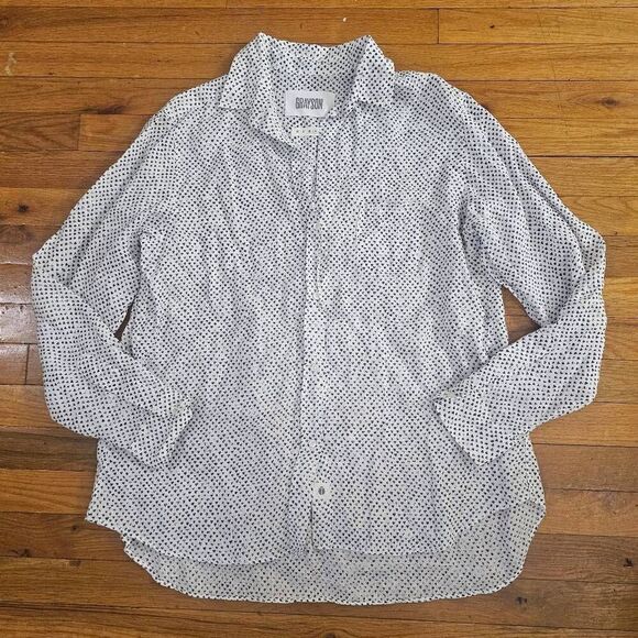 Grayson Linen Shirt Top Womens 4 Long Sleeve Button Up - Picture 2 of 9